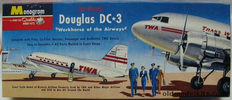 Monogram 1/90 Douglas DC-3 TWA - Four Star Issue, PA9-98 plastic model kit